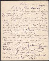 1935 Debrecen Magánlevél, melyben a nyilasok gyűlésén tett pozitív benyomásairól is beszámol a levélíró 3 beírt oldal