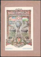 1922-1923 Magyar kivándorlókat, visszavándorlókat védő iroda naptárának borítója félig papírlapra ragasztva