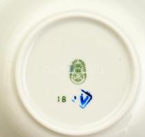 Zsolnay Pompadour mintás porcelán kompótos készlet, 1 db tál d: 25 cm m: 7 cm, 8 db tálka d: 13 cm m...