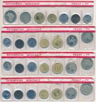 Ausztria 1975-1979. 2gr-10Sch (7xklf) forgalmi sor lezárt fólia tokban (4xklf) T:1 (eredetileg PP)  Austria 1975-1979. 2 Groschen - 10 Schilling (7xdiff) coin set in foil package C:UNC (originally PP)