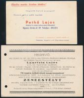 1933-1948 2 db újpesti vonatkozású levelezőlap, reklám