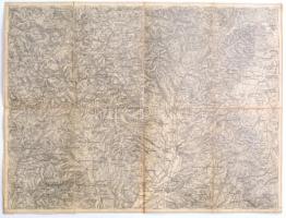 cca 1910 Tót-Próna és Privigye térkép vászonra kasírozva. 40x50 cm