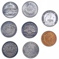 Vegyes 8db-os, ezüstpatinázott illetve aranyozott Br emlékérmek egy kivételével ismert osztrák és né...