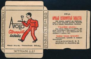 Apollo citrompótló tabletta papírdoboz szétnyílt állapotban