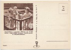 3 db modern magyar családvédelmi propaganda képeslap (Művészeti Alkotások): idénybölcsödék, szülőott...