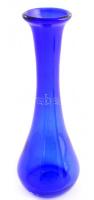 Kék színű üveg váza , apró kopásnyomokkal, m: 25 cm