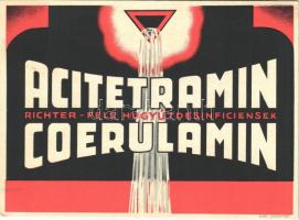 Acitetramin Coerulamin Richter-féle hugyútdesinficiensek. Richter Gedeon vegyészeti Gyár rt. / Hungarian medicine advertisement for urinary tract infections (EK)