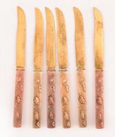 Stahlbronce réz kések, 6 db, bogaras-békás díszítéssel, d: 20 cm
