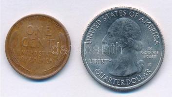 Amerikai Egyesült Államok 1910. 1c Br + 2016. 25c Cu-Ni "Csodálatos Amerika sorozat - Harper�...