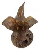 Jégmadár, jelzetlen bronz szobor, jó állapotban, m: 20 cm