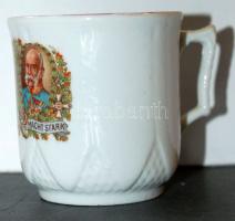 cca 1916 Ferenc József és Vilmos császár porcelán csésze / Chinaware cup with the picture of Kaiser Wilhelm and Franz Joseph