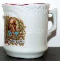 cca 1916 Ferenc József és Vilmos császár porcelán csésze / Chinaware cup with the picture of Kaiser Wilhelm and Franz Joseph