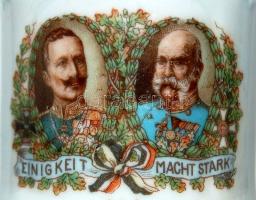 cca 1916 Ferenc József és Vilmos császár porcelán csésze / Chinaware cup with the picture of Kaiser ...