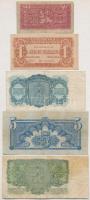 Csehszlovákia 1921. 5K + 1944. 1K + 1944. 5K + 1961. 3K + 1961. 5K T:III
Czechoslovakia 1921. 5 Kor...