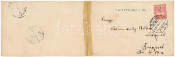 1908 Sopron, Deák tér. Kihajtható panorámalap (r)