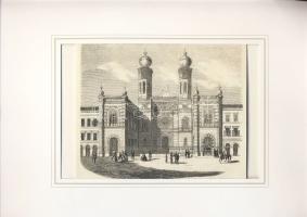 1860 Illustrierte Zeitung újságkivágás az új Pesti zsinagógával / Cutting with the new Synagogue