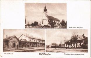 1948 Kál-Kápolna, Római katolikus templom, Vasútállomás, Pénzügyőrség és Polgári iskola (EK)