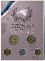 Észtország 1993-2008. 10s-5K (5xklf) forgalmi sor tokban T:2-3 Estonia 1993-2008. 10 Senti - 5 Krooni (5xdiff) coin set in case C:XF-F