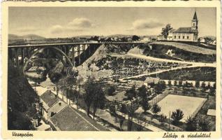 Veszprém, látkép, viadukt, vasúti híd