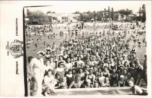 1941 Hajdúszoboszló, Gyógyfürdő, fürdőzők. Czeglédy photo