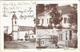 1934 Szilasbalhás (Mezőszilas), Református templom, Hacker villa, kastély, Jegyzői és orvosi lak (kopott sarkak / worn corners)