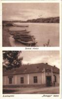 1938 Ásványráró, Dunai részlet, csónakok, Hangya Szövetkezet üzlete és saját kiadása (EK)
