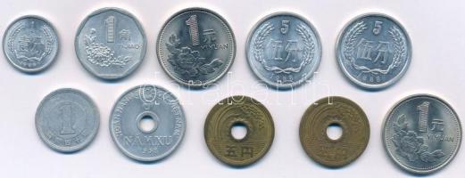 10db-os (8xklf) kínai, japán és vietnami érmetétel T:1--2- 10pcs (8xdiff) Chinese, Japanese and Vietnamian coin lot C:AU-VF