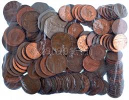 Nagy-Britannia 1969-2015. ~870g-os forgalmi érme tétel 1-2-10-50p névértékek T:vegyes  Great Britain 1969-2015. ~870g of coins in 1-2-10-50 Penny denominations C:mixed