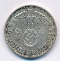 Német Harmadik Birodalom 1938B 2M Ag "Hindenburg" T:2 patina
German Third Reich 1938B 2 M...