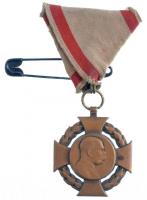 1908. Katonai Jubileumi Kereszt aranyozott Br kitüntetés mellszalagon T:2,2-  Hungary 1908. Diamond Jubilee Cross for the Armed Forces gold plated Br decoration with ribbon C:XF,VF  NMK 269.