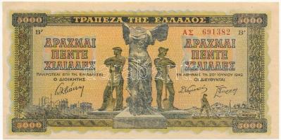 Görögország 1942. 5000D T:I- Greece 1942. 5000 Drachmai C:AU  Krause 119.b