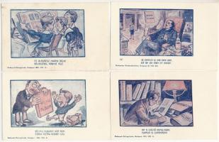 Budapesti Bélyegtőzsde reklám - 4 db régi képeslap / Hungarian philatelic advertisement s: Bér - 4 pre-1945 postcards