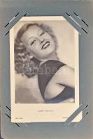 100 db RÉGI külföldi színész motívum képeslap kis szecessziós albumban / 100 pre-1945 motive postcar...