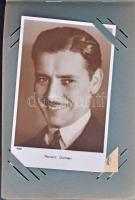 100 db RÉGI külföldi színész motívum képeslap kis szecessziós albumban / 100 pre-1945 motive postcar...