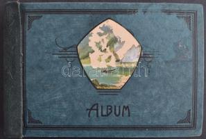 100 db RÉGI külföldi színész motívum képeslap kis szecessziós albumban / 100 pre-1945 motive postcar...