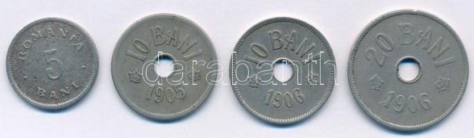 Románia 1900-1906. 5b-20b (4xklf) T:2-,3 Romania 1900-1906. 5 Bani - 20 Bani (4xdiff) C:VF,F