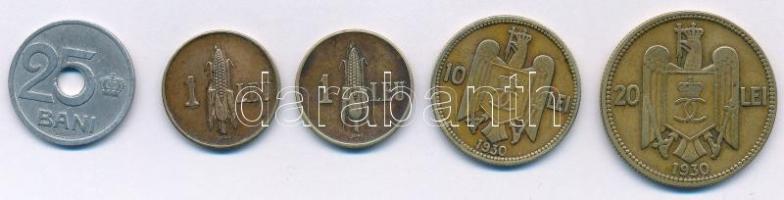 Románia 1921-1939. 25b-20L (5xklf) T:2- Romania 1921-1939. 25 Bani - 20 Lei (5xdiff) C:VF