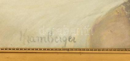 Kramberger jelzéssel: Kislányportré, pasztell, papír, üvegezett keretben, 39×314 cm