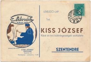 1938 Kiss József kávé és tea különlegességek szaküzlete, Szentendre / Hungarian tea and coffee shop advertisement (EK)