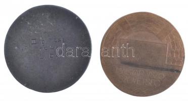 Berán Lajos (1882-1943) ~1930. "Magyar Úszó Szövetség" Br emlékérem (34mm) + 1946. "M...