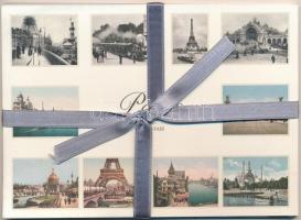 Paris - 11 modern reprint postcards with ribbon / 11 modern reprint képeslap szalaggal átkötve