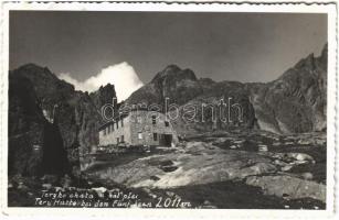 Tátra, Magas-Tátra, Vysoké Tatry; Teryho chata u pät ples / Tery Hütte bei den Fünf Seen / Téry menedékház az Öt-tónál / chalet, tourist house. Alex Bresel photo (gyűrődés / crease)