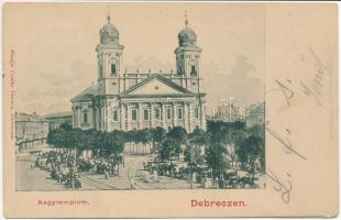 1902 Debrecen, Nagytemplom, piac. Csáthy Ferenc kiadása (EK)