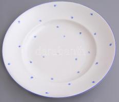 Herendi kék virág mintás leveses és lapos tányérok 4+4 db.  Kézzel festett, jelzett, (1839-1939 jubi...