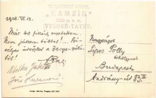 1928 Tátra, Magas-Tátra, Vysoké Tatry; Hotel Kamzík / Zerge szálló, menedékház / chalet, tourist hou...