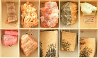 Óriási féldrágakő és ásvány gyűjtemény. 40 darab 10 fakkos dobozban több száz nemes kő precízen ásvá...