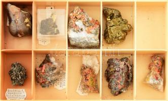 Óriási féldrágakő és ásvány gyűjtemény. 40 darab 10 fakkos dobozban több száz nemes kő precízen ásvá...