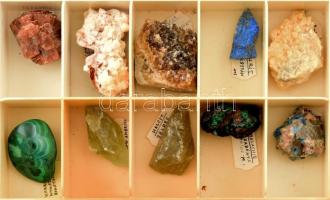 Óriási féldrágakő és ásvány gyűjtemény. 40 darab 10 fakkos dobozban több száz nemes kő precízen ásvá...