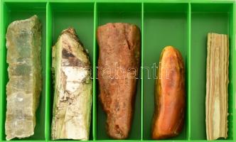 Óriási féldrágakő és ásvány gyűjtemény. 40 darab 10 fakkos dobozban több száz nemes kő precízen ásvá...