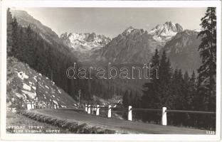 1939 Tátra, Magas-Tátra, Vysoké Tatry; Velká Vysoká, Kopky / út, hegycsúcsok / road, mountain peaks